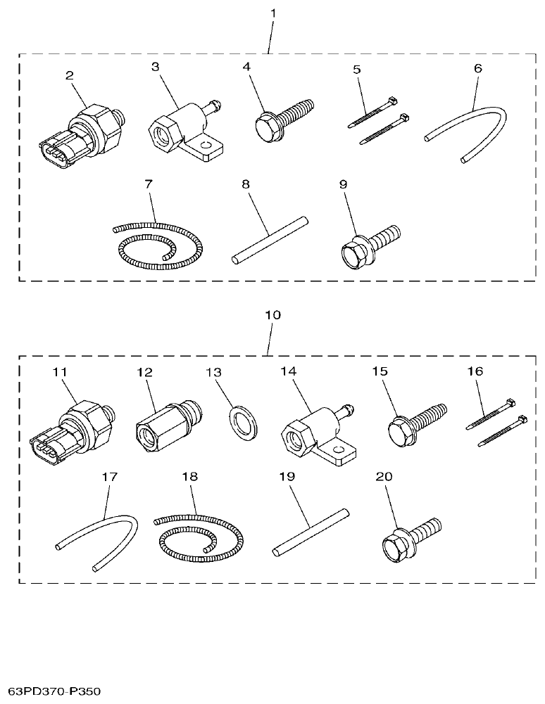 Yamaha F300DET, FL300DET OPTIONAL PARTS 5 parts diagram